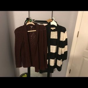 2 FOR 1 Striped and Burgundy Cardigan, Sz L/XL